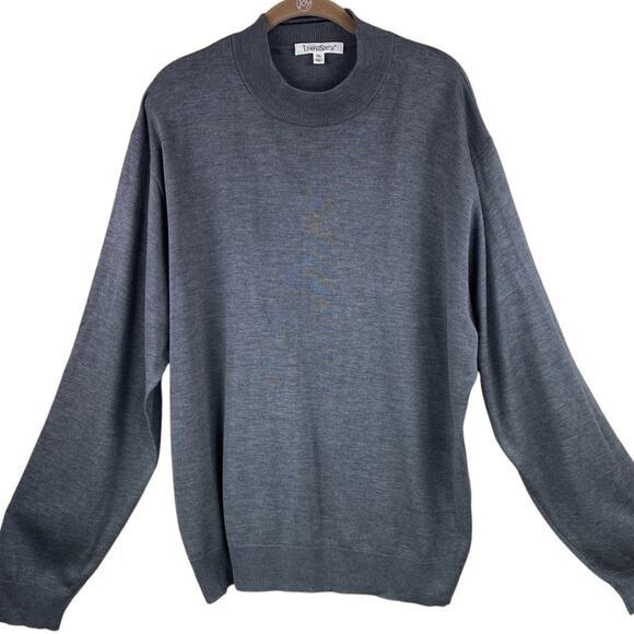 TravelSmith 100% Silk Mock Neck Sweater Size XXL Gray Travel - Picture 1 of 7